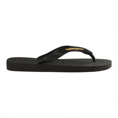 HAVAIANAS LOGO SANDALS METALLIC BLACK/BLACK