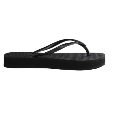 HAVAIANAS SLIM FLATFORM SANDALS BLACK