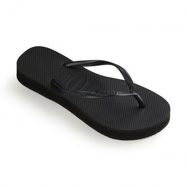 HAVAIANAS SLIM FLATFORM SANDALS BLACK