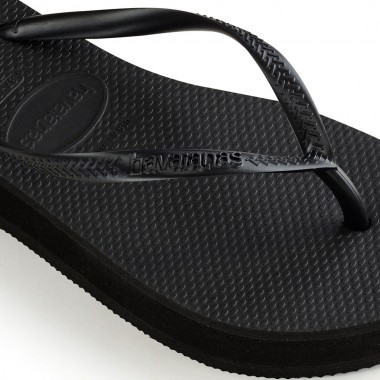HAVAIANAS SLIM FLATFORM SANDALS BLACK
