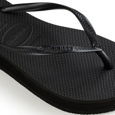 HAVAIANAS SLIM FLATFORM SANDALS BLACK