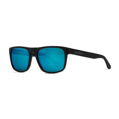 HORSEFEATHERS KEATON SUNGLASSES BRUSHED BLACK/MIRROR BLUE