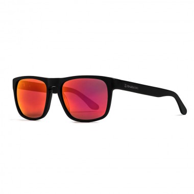 HORSEFEATHERS KEATON SUNGLASSES MATT BLACK/MIRROR RED