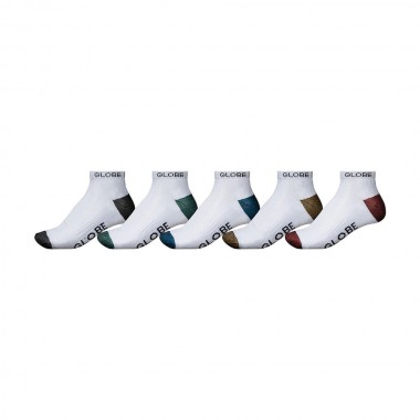 GLOBE INGLES ANKLE SOCKS 5 PACK WHITE