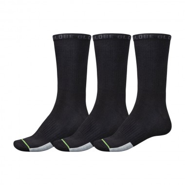 GLOBE LOW IMPACT CREW SOCKS 3 PACK ASSORTED