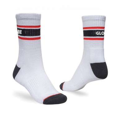 GLOBE TRIPLE STRIPE CREW SOCK 5 PACK ASSORTED