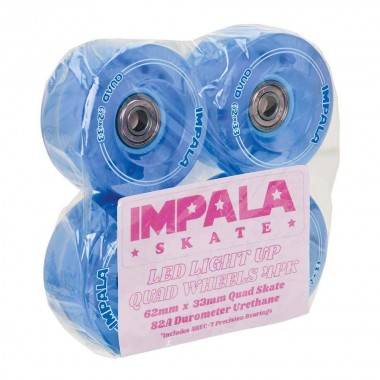IMPALA LIGHT UP WHEELS 4PK BLUE 62mm