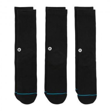 STANCE ICON SOCKS 3 PACK BLACK