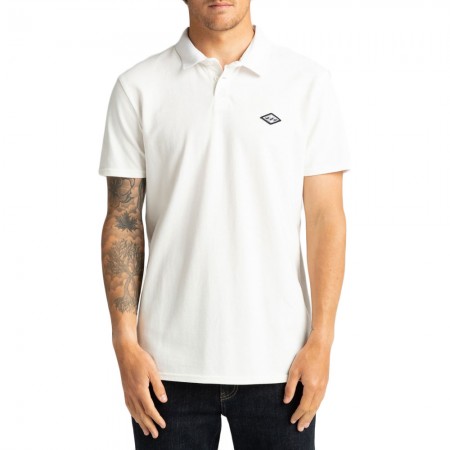 BILLABONG SKOOLED POLO PIQUE TEE OFF WHITE