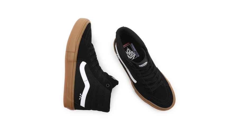 VANS SKATE SK8HI SHOES BLACK/GUM