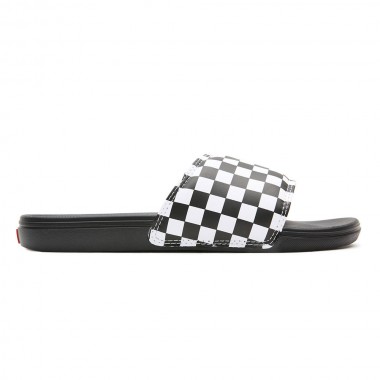 VANS LA COSTA SLIDE-ON SLIDES (CHECKERBOARD) TRUWHT/BLACK