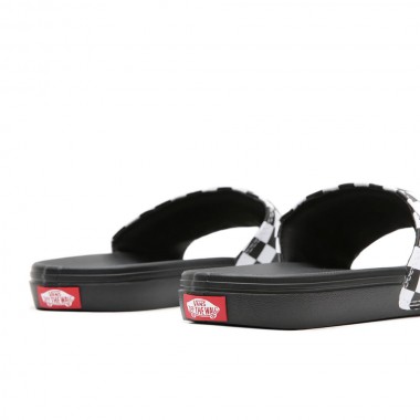 VANS LA COSTA SLIDE-ON SLIDES (CHECKERBOARD) TRUWHT/BLACK