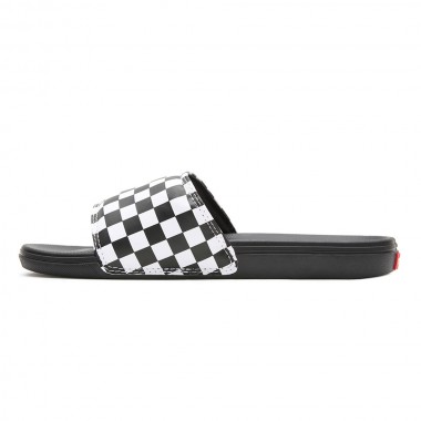 VANS LA COSTA SLIDE-ON SLIDES (CHECKERBOARD) TRUWHT/BLACK
