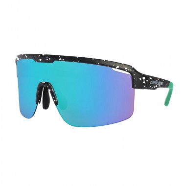 HORSEFEATHERS SCORPIO SUNGLASSES BLACK SPLASH/MIRROR GREEN