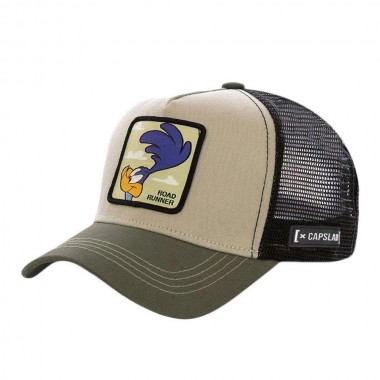 CAPSLAB LOONEY TUNES ROAD RUNNER TRUCKER CAP BROWN