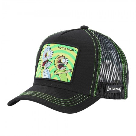 CAPSLAB RICKY AND MORTY PSY TRUCKER CAP BLACK