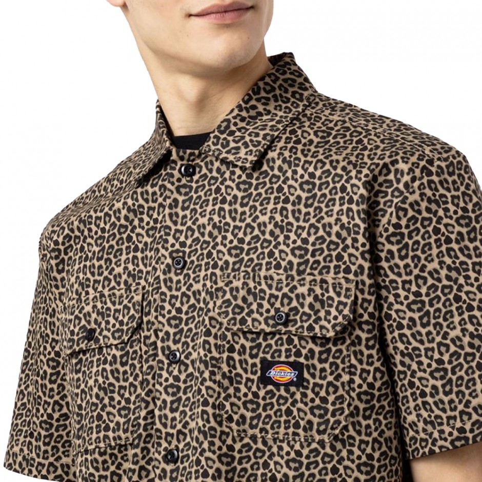 DICKIES SILVER FIRS SS SHIRT LEOPARD PRINT