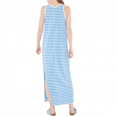FEMI STORIES HIMA DRESS BLUE ECRU STRIPES