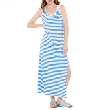 FEMI STORIES HIMA DRESS BLUE ECRU STRIPES