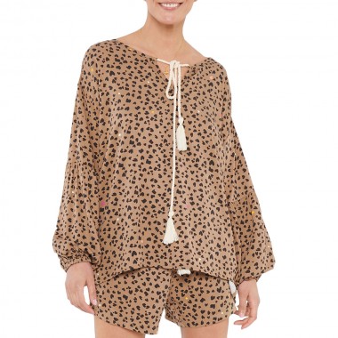 FEMI STORIES SOSO SHIRT BROWN LEOPARD