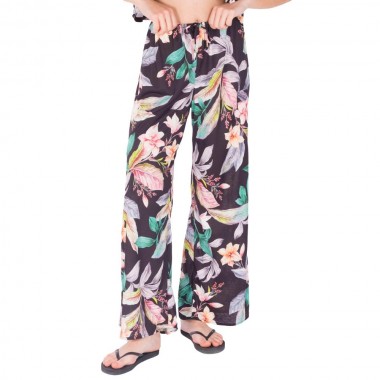HURLEY FLORA SIDE SLIT PANTS FLORA BLACK