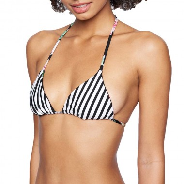 HURLEY RVSB ITSY BITSY BIKINI TOP/RVSB CHEEKY SLIDER BOTTOM FLORA BLACK