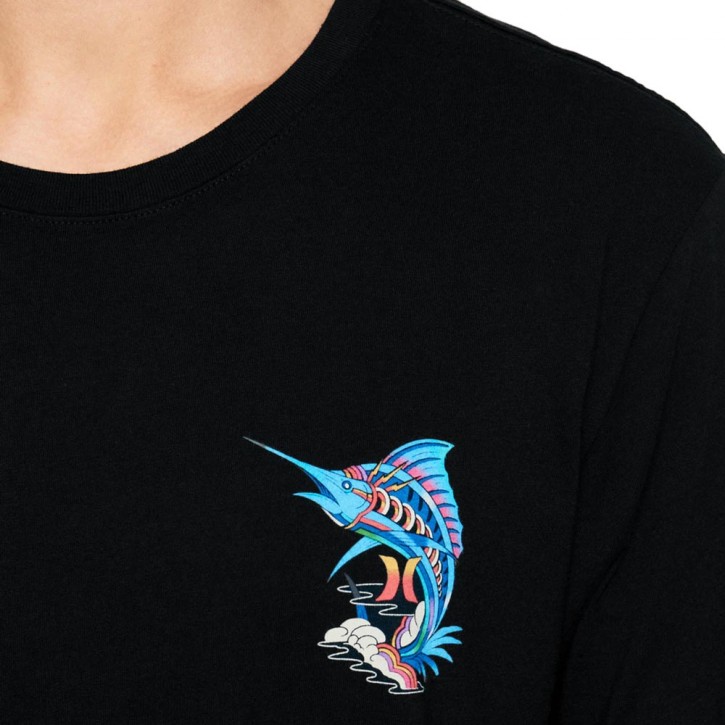 HURLEY EVERYDAY WASHED TRIPPY FISH SS TEE BLACK