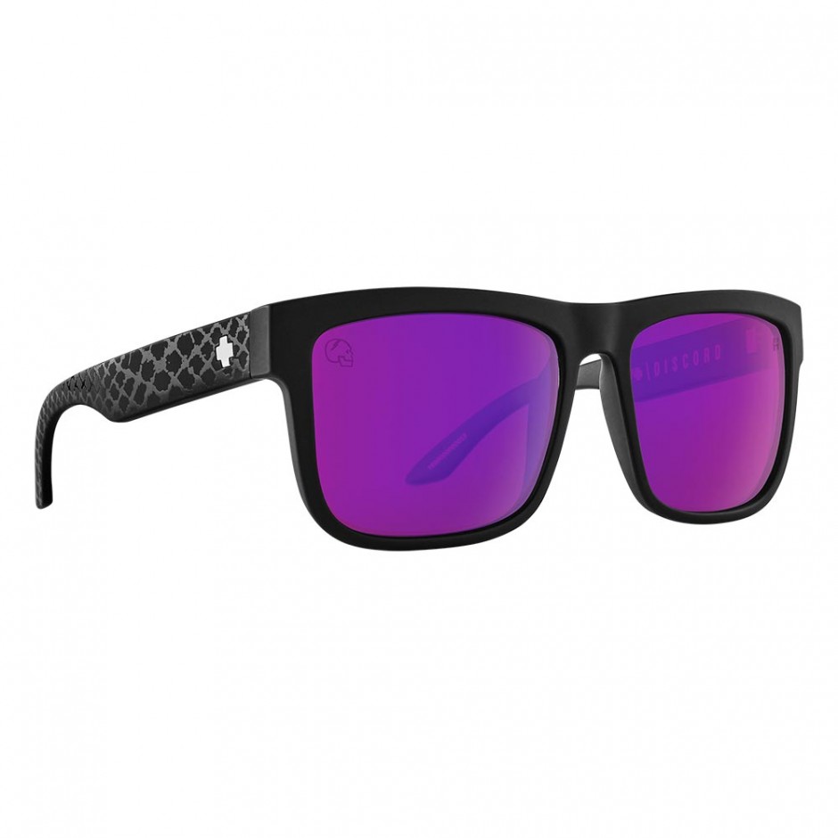 SPY DISCORD SLAYCO SUNGLASSES MT BLK-VP HP BRNZ/PURP SPEC MR