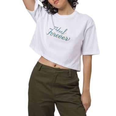 HUF FOREVER S/S CROP TEE WHITE
