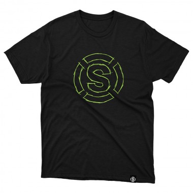 SKATESHOP SKETCHED LOGO TEE BLACK/LIME