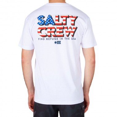 SALTY CREW STARS AND STRIPES PREMIUM TEE WHITE