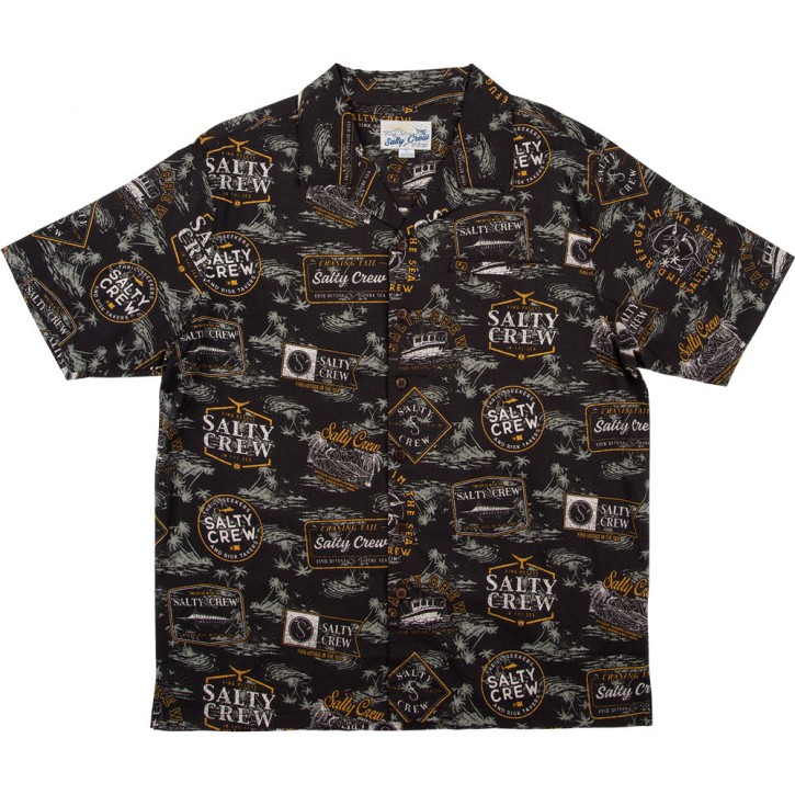 SALTY CREW GREATEST HITS WOVEN S/S SHIRT BLACK