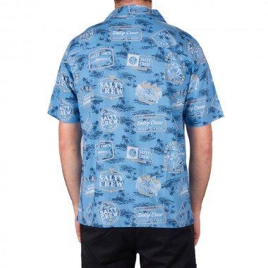 SALTY CREW GREATEST HITS WOVEN S/S SHIRT MARINE BLUE