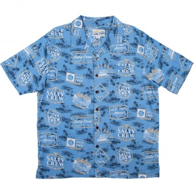 SALTY CREW GREATEST HITS WOVEN S/S SHIRT MARINE BLUE