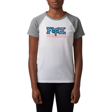 FOX BARB WIRE RAGLAN TEE WHITE