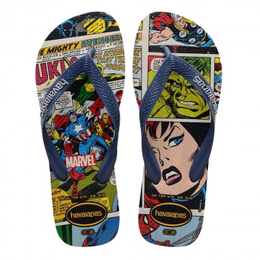 HAVAIANAS TOP MARVEL CLASSICS SANDALS ICE GREY/INDIGO BLUE