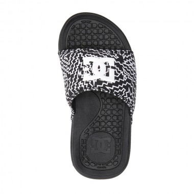 DC BOLSA K SANDALS BLACK/WHITE PRINT