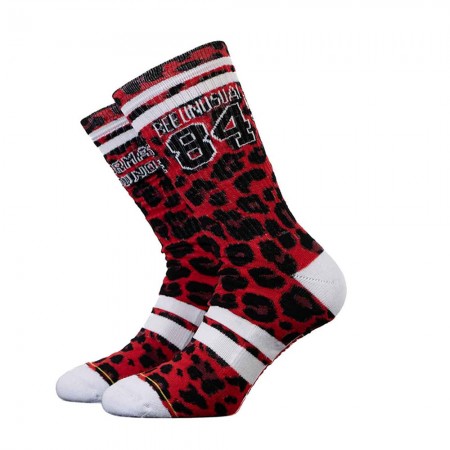 BEE UNUSUAL &quotNORMAL GETS YOU NOWHERE 84" SOCKS RED/BLACK