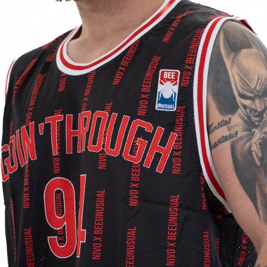 BEE UNUSUAL X NIVO NOT EVERYTHING IS REAL JERSEY LE BLACK/RED