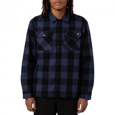 DICKIES LINED SACRAMENTO LS SHIRT NAVY BLUE