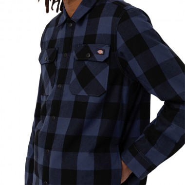 DICKIES LINED SACRAMENTO LS SHIRT NAVY BLUE