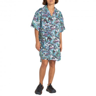 ELEMENT QUILT SHIRT DRESS RIVERS BLUE