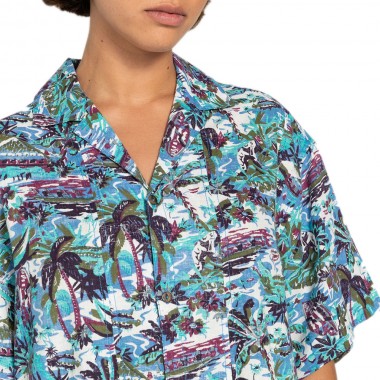 ELEMENT QUILT SHIRT DRESS RIVERS BLUE