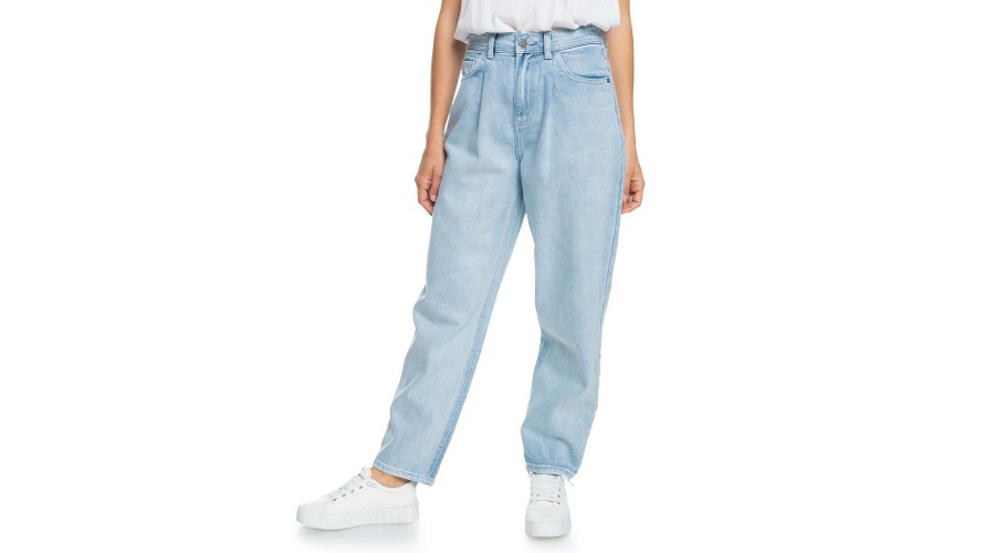 ROXY OPPOSITE WAY HIGH MOM JEANS BLEACHED BLUE