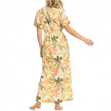 ROXY DYNAMITE GIRL AGAIN DRESS SNOW WHITE SUBTLY SALTY MULTIC