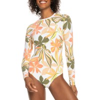 ROXY ONESIE LONG SLEEVE ONEPIECE BRIGHT WHITE SUBTLY SALTY FLAT