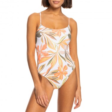 ROXY PT BEACH CLASSICS STRAPPY SWIMSUIT BRGHT WHT SUB SLT FLT
