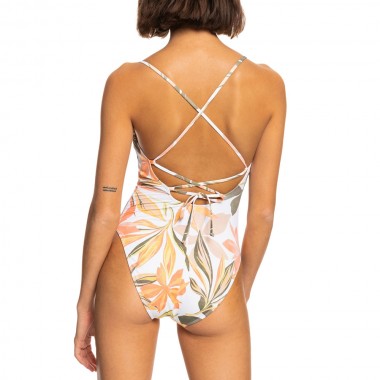 ROXY PT BEACH CLASSICS STRAPPY SWIMSUIT BRGHT WHT SUB SLT FLT