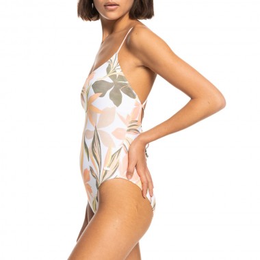 ROXY PT BEACH CLASSICS STRAPPY SWIMSUIT BRGHT WHT SUB SLT FLT