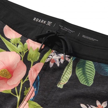 ROARK PASSAGE MANU FLORAL BOARDSHORT 17&quot BLACK